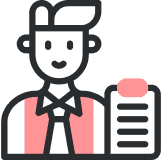 Account manager holding a clipboard