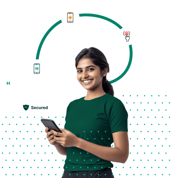 Employee using the Healthysure mobile app