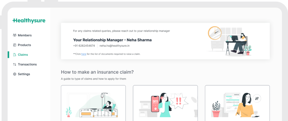 Dedicated relation manager with Healthysure, platform for employees