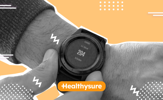 Calorie counter on fitness smart watch
