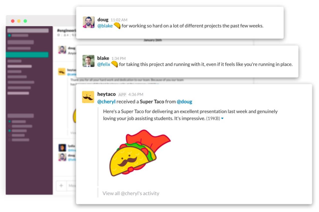 HeyTaco slack bot for employee engagement